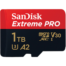 Sandisk EXTREME PRO MICROSDXC 1TB+SD ADAPTER 200MB/S 140MB/S A2 C10 V