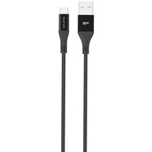 Silicon Power Kábel - USB to Micro-B (Fekete, 1m, QC 3.0/QC 2.0, 480MB/s, harisnyázott)