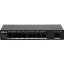 Dahua PoE switch - PFS3009-8ET1GT-96 (1x 10/100 (HighPoE/PoE+/PoE) + 7x 10/100(PoE) + 1x 10/100/1000 uplink, 96W)