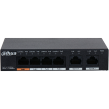 Dahua PoE switch - PFS3006-4GT-60 (4x 1Gbps PoE + 2x 1Gbps uplink, 60W)