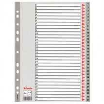 Regiszter, műanyag, A4, 1-31, ESSELTE, szürke