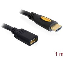 Delock kábel - 83079 (magas sebességű HDMI hosszabbító kábel, Ethernettel, A apa / anya, 1 m)