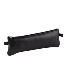 Clairefontaine 19x7cm lapos bőr fekete tolltartó