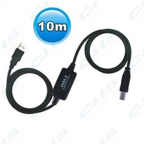 WIRETEK kábel USB Összekötő A-B, 10m, Male/Male Aktív