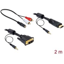Delock Átalakító Kábel - 84455 (DVI-D(18+1) -> HDMI, apa/apa, hanggal, 2m)