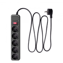 Akyga AK-SP-06A Túlfeszültségvédő Kapcsolóval 5DIN 1,8m Black Akyga AK-SP-06A Túlfeszültségvédő Kapcsolóval 5DIN 1,8m Black