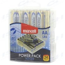 MAXELL Alkálielem Power Pack LR-6 AA 24db-os visszazárható átlátszó műanyag dobozban