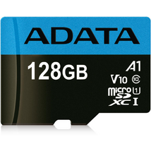 ADATA MicroSD kártya - 128GB microSDXC UHS-I Class10 A1 (R/W: 100/25 MB/s) + adapter
