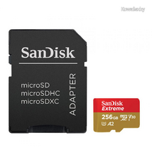 SANDISK MICROSD EXTREME KÁRTYA 256GB, 190/130 MB/s, A2 C10 V30 UHS-I U3