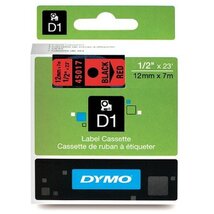 Dymo D1 12mmx7m fekete/piros feliratozógép szalag