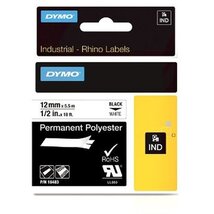 Dymo D1 12mmx5,5m poliészter fehér feliratozógép szalag