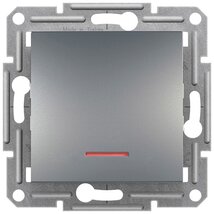 Schneider EPH1500162 ASFORA jelzőfényes/rugós bekötés/acél váltókapcsoló Schneider EPH1500162 ASFORA jelzőfényes/rugós bekötés/acél váltókapcsoló