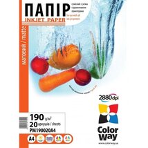COLORWAY Fotópapír, matt (matte), 190 g/m2, A4, 20 lap