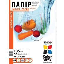 COLORWAY Fotópapír, matt (matte), 135g/m2, A4, 50 lap COLORWAY Fotópapír, matt (matte), 135g/m2, A4, 50 lap