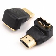 Sbox SX-530778 HDMI - HDMI M/F 90° aranyozott adapter - fekete