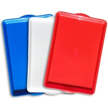 Műanyag szögletes 43x28cm piros tálca