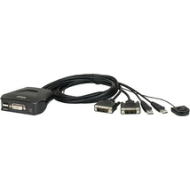 ATEN CS22D 2-Port USB DVI Cable KVM Switch with Remote Port Selector ATEN CS22D 2-Port USB DVI Cable KVM Switch with Remote Port Selector