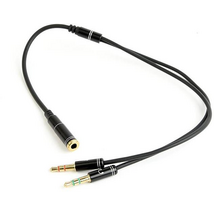 Gembird 3.5mm 4-pin socket to 2x3.5mm stereo plug adapter cable Black Gembird 3.5mm 4-pin socket to 2x3.5mm stereo plug adapter cable Black