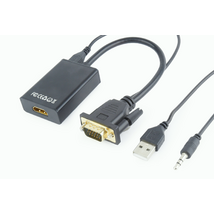 Gembird A-VGA-HDMI-01 VGA to HDMI adapter cable 0,15m Black Gembird A-VGA-HDMI-01 VGA to HDMI adapter cable 0,15m Black