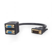 Gembird Passive DVI-I male to dual VGA female splitter cable 0,3m Black Gembird Passive DVI-I male to dual VGA female splitter cable 0,3m Black