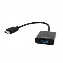 Gembird A-HDMI-VGA-03 HDMI to VGA and audio adapter cable single port Black Gembird A-HDMI-VGA-03 HDMI to VGA and audio adapter cable single port Black
