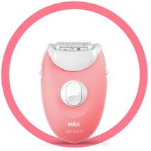 BRAUN SE3-176 epilátor, 20 csipeszes rendszer, masszázsgörgők, rózaszín