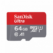 Sandisk 64GB microSDHC Ultra Class 10 UHS-I A1 + adapterrel