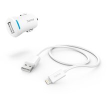 Hama 201610 FIC E3 Lighting- USB adatkábellel fehér autós töltő szett Hama 201610 FIC E3 Lighting- USB adatkábellel fehér autós töltő szett