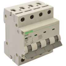 Tracon EVOZ4B16 16A B 4P 6kA kismegszakító