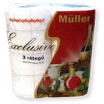 Müller Exclusive 3rétegű 2tekercs/csomag háztartási papírtörlő Müller Exclusive 3rétegű 2tekercs/csomag háztartási papírtörlő