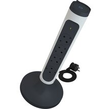 Legrand elosztó - 4 aljzat, elosztótorony, túlfeszültség-védelemmel, 2m vezetékkel, fehér/fekete