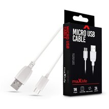 Maxlife TF-0177 1m microUSB 2A fehér adat- és töltőkábel