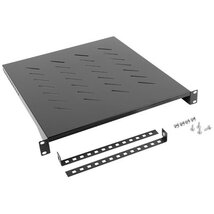 Lanberg AK-1005-B 19" 1U MÉLY:500mm MAX:25kg fix fekete polc 4 ponton rögzített csavarral