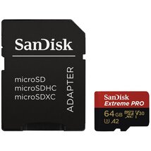 SANDISK 214503, MICROSDHC EXTREME PRO KÁRTYA 64GB, 200MB/s C10, V30, UHS-I, U3, A2 SANDISK 214503, MICROSDHC EXTREME PRO KÁRTYA 64GB, 200MB/s C10, V30, UHS-I, U3, A2