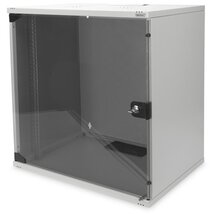 DIGITUS 19" 595x540x400 12U lapraszerelt üvegajtós szürke fali rack szekrény DIGITUS 19" 595x540x400 12U lapraszerelt üvegajtós szürke fali rack szekrény