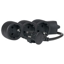 Legrand 695010 ST 1,5m vezetékkel fekete 3x2P+F elosztósor