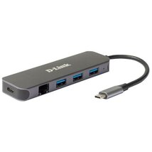 D-LINK USB-C HUB 3xUSB + 1xUSB-C +1xLAN, DUB-2334