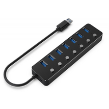 Gembird UHB-U3P7P-01 7-portos USB3.1 HUB Black