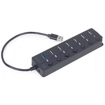 Gembird UHB-U3P1U2P6P-01 7-portos 1xUSB3.1 + 6xUSB2.0 HUB Black