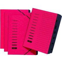 Pagna A4 7 rekeszes A-Z piros rendezőmappa