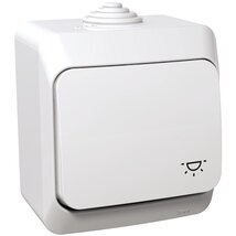 Schneider WDE000513 CEDAR PLUS lámpajellel IP44 fehér egypólusú nyomó Schneider WDE000513 CEDAR PLUS lámpajellel IP44 fehér egypólusú nyomó