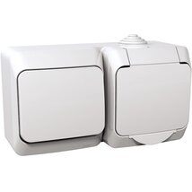 Schneider WDE000500 CEDAR PLUS egypólusú kapcsolóval/IP44/fehér 2P+F csatlakozóaljzat Schneider WDE000500 CEDAR PLUS egypólusú kapcsolóval/IP44/fehér 2P+F csatlakozóaljzat