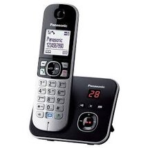 Panasonic KX-TG6821PDB DECT fehér háttérvil. kihang. üzenetrögzítős hívóazonosítós fekete telefon