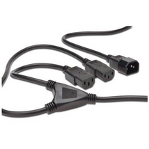 Assmann Power Cord splitter cable, C14 - 2x C13 1,7m Black
