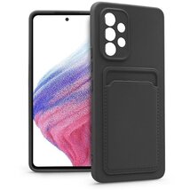 Haffner PT-6753 A536U Galaxy A53 5G fekete szilikon hátlap kártyatartóval Haffner PT-6753 A536U Galaxy A53 5G fekete szilikon hátlap kártyatartóval