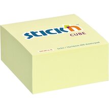 Stick'N 76x76mm 400 lap pasztell sárga öntapadó kockatömb