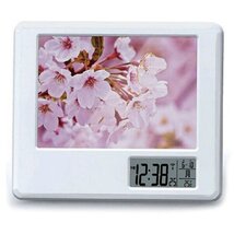 TOO PFC-100-W fehér asztali óra fényképtartóval