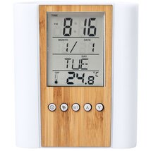 TOO PHC-300-LB bambusz digitális óra írószertartóval