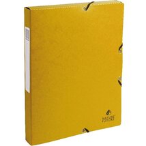 Exacompta A4 2,5cm sárga prespán karton gumisbox