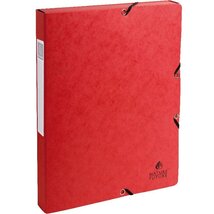 Exacompta A4 2,5cm piros prespán karton gumisbox